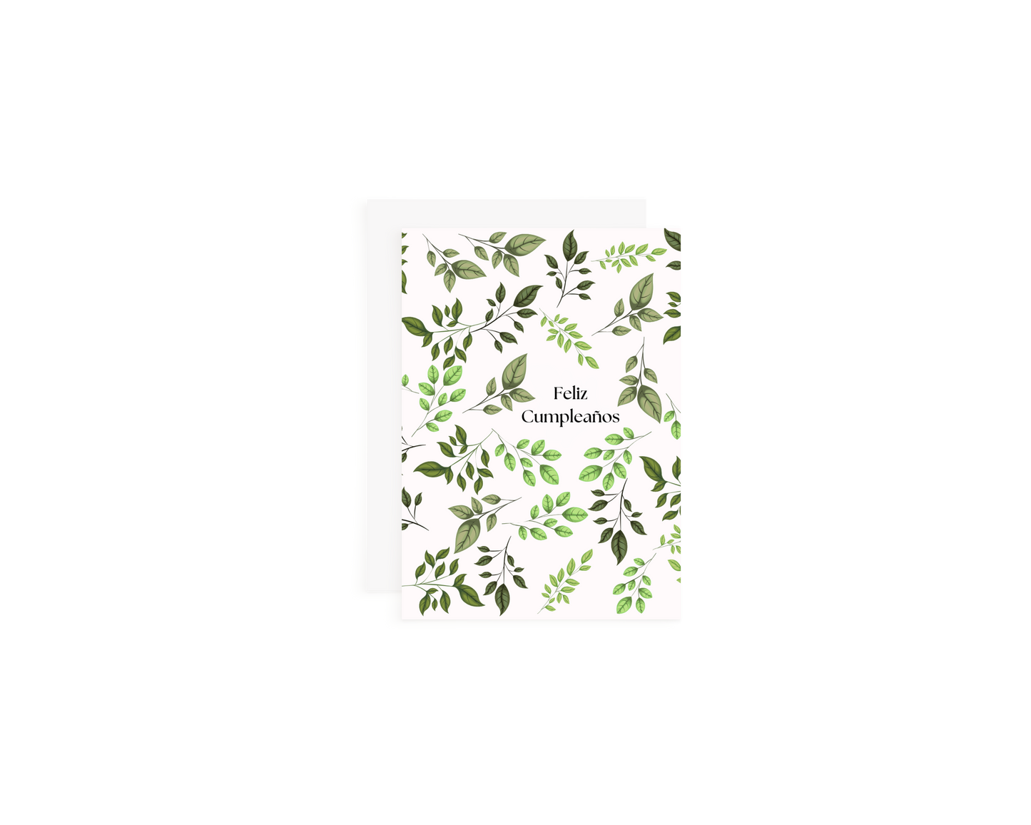 Feliz Cumpleaños Greenery Mini Card