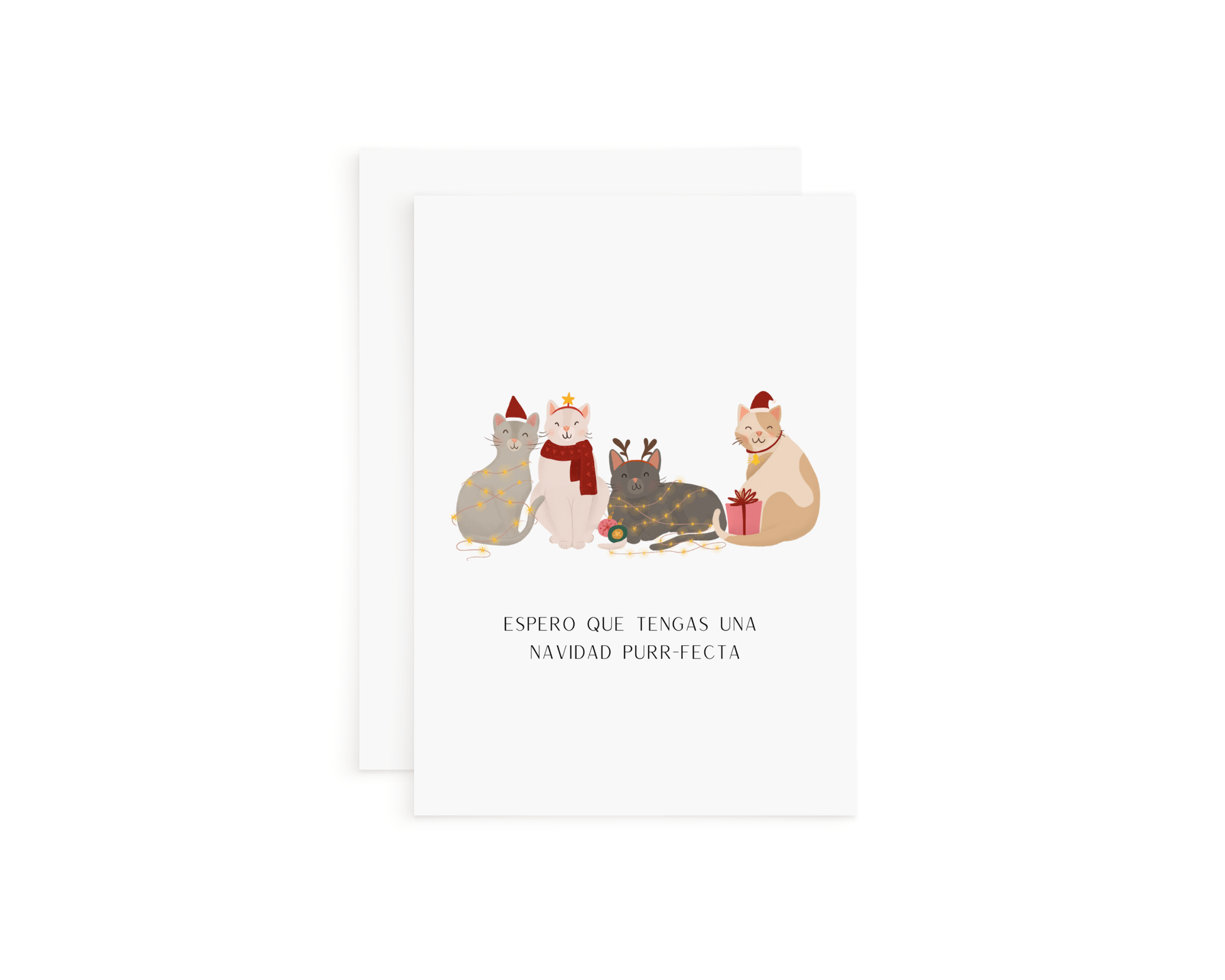 Christmas Cats Spanish Card
