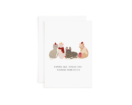 Christmas Cats Spanish Card
