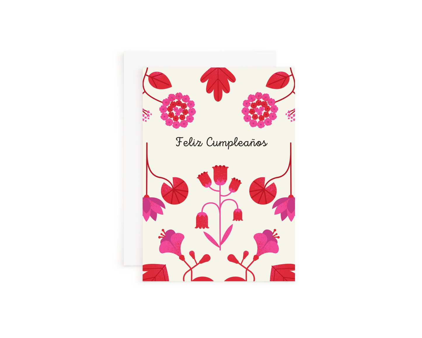 Red Floral Cumple Card