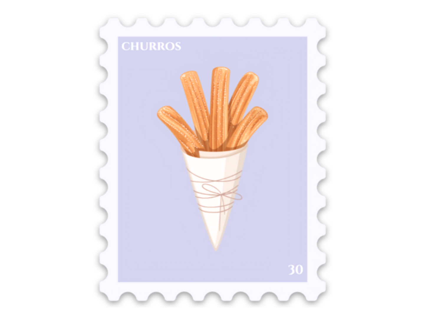 Churros Postal Stamp Sticker
