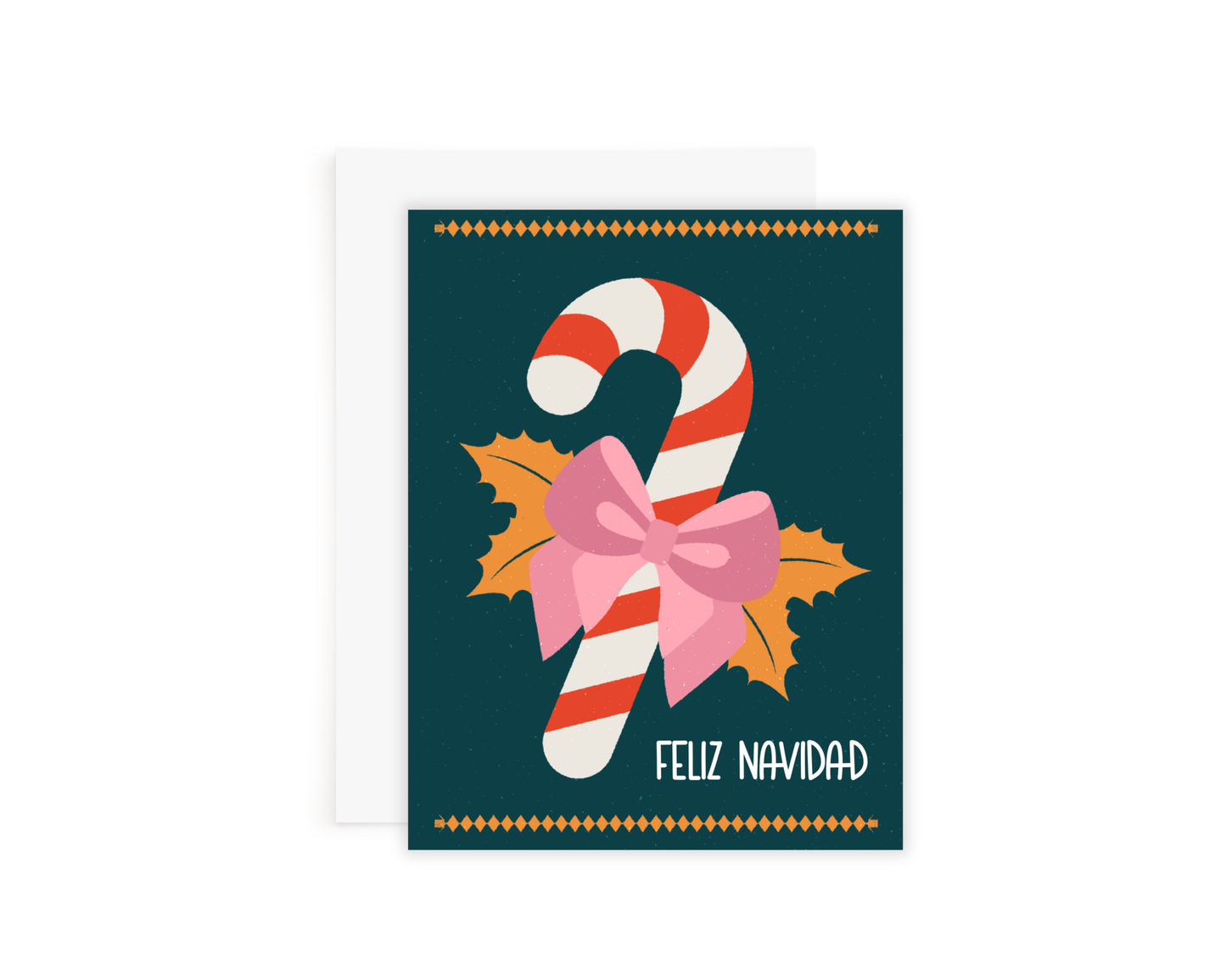 Feliz Navidad Candy Cane Card