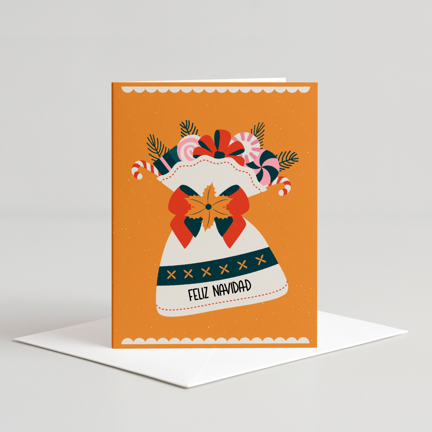 Feliz Navidad Present Bag Card