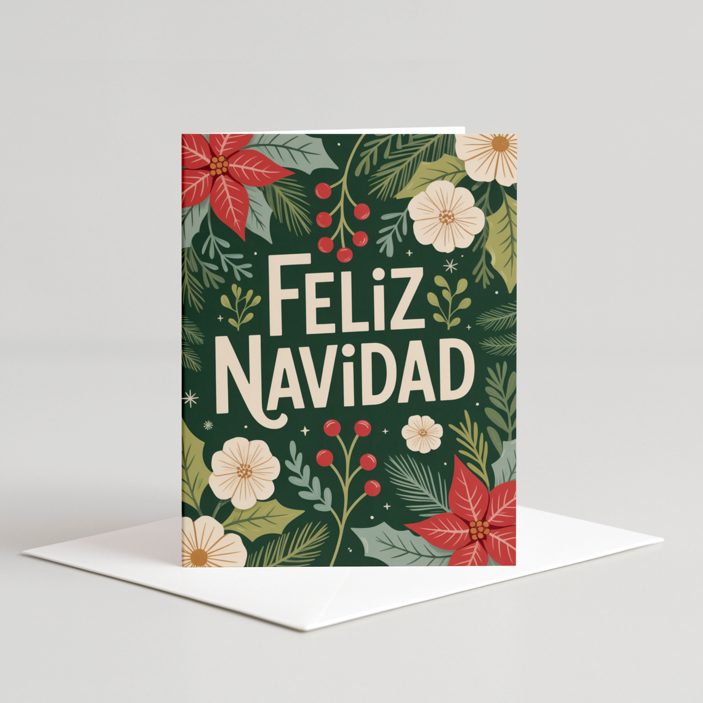 Feliz Navidad Foliage Card