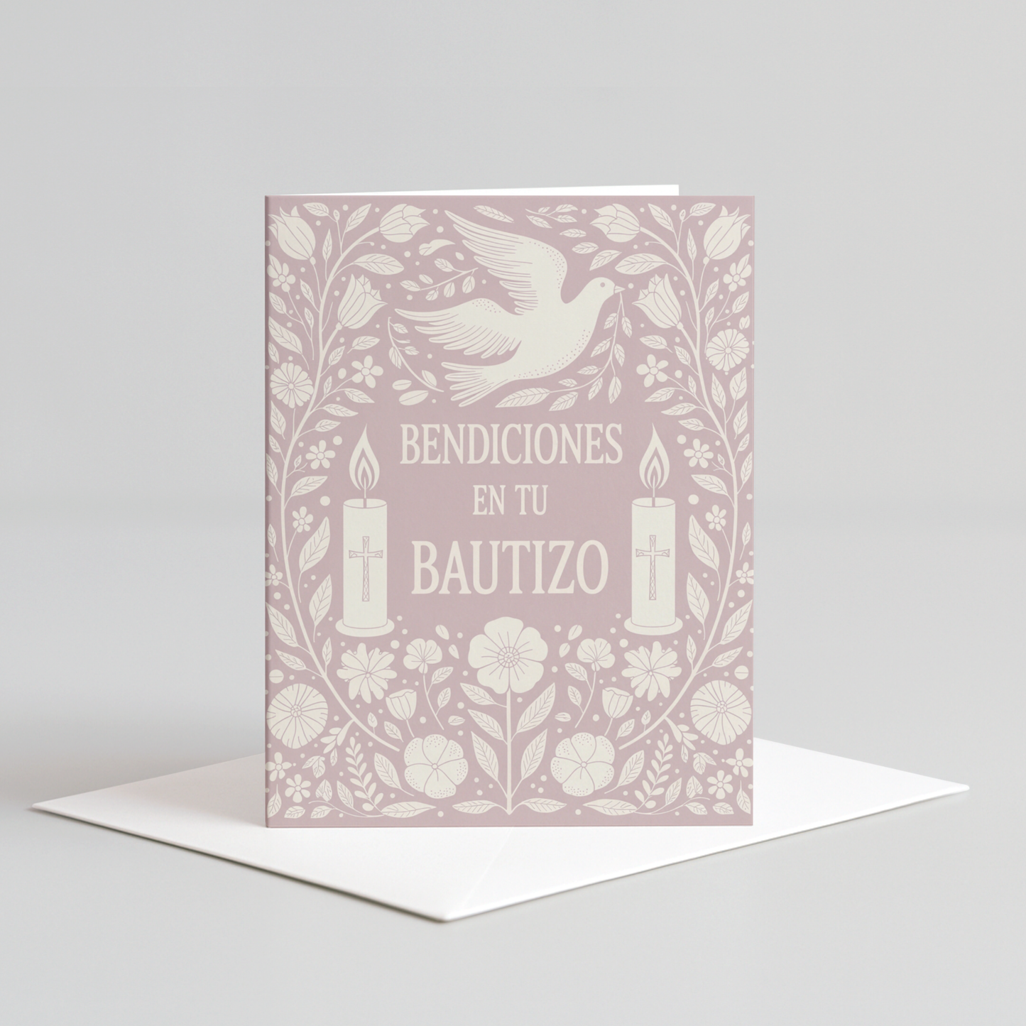 Pink Bautizo Card