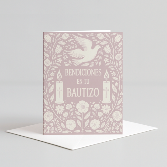 Pink Bautizo Card