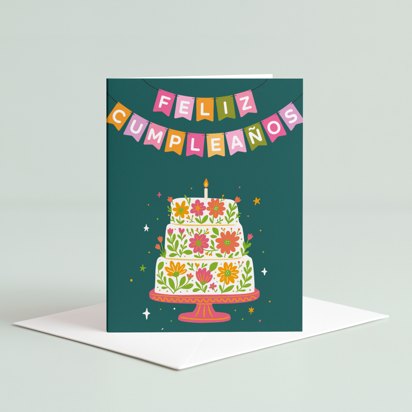 Floral Cake Birthday Card