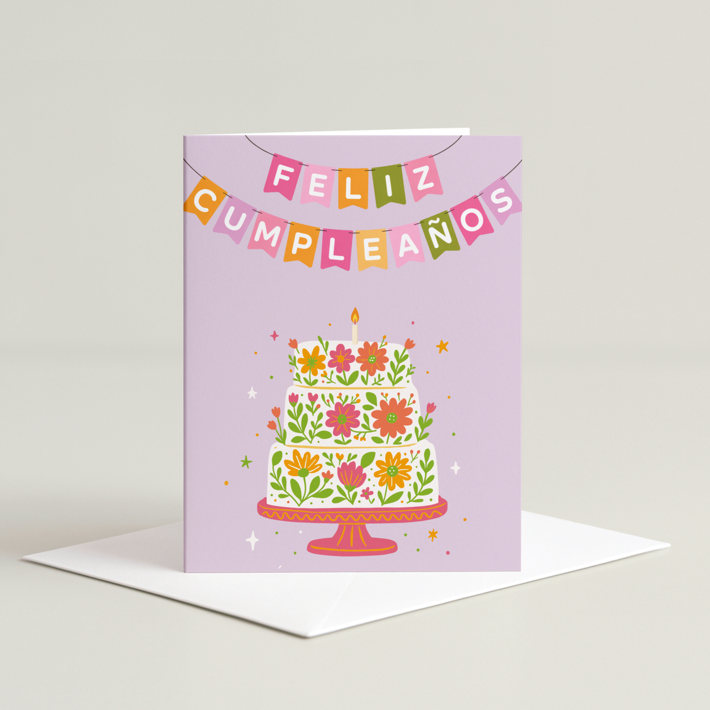 Floral Cake Birthday Card