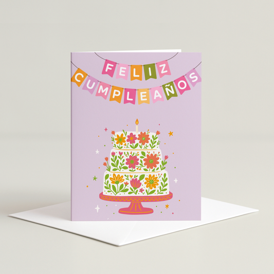 Floral Cake Birthday Card