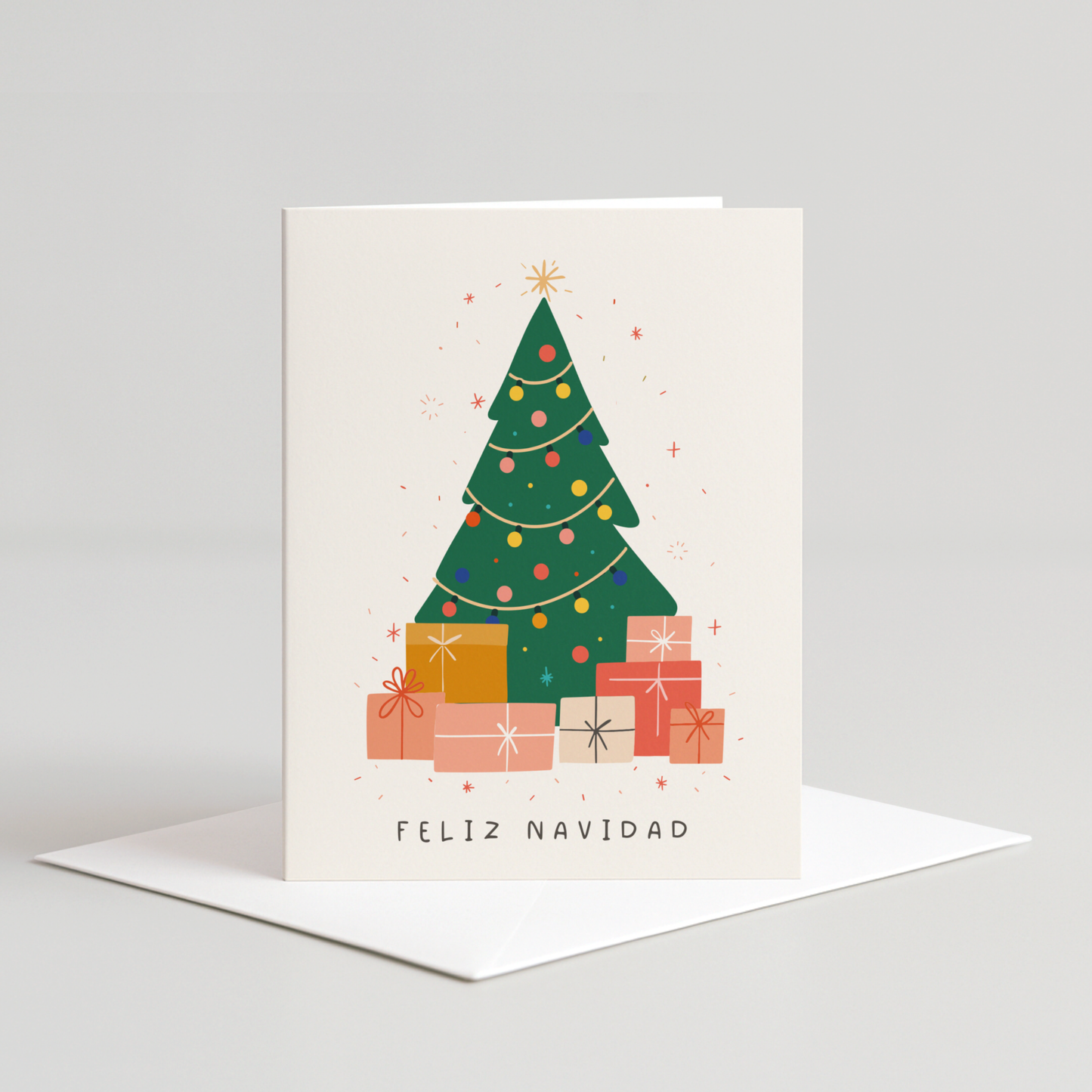 Feliz Navidad Tree Card