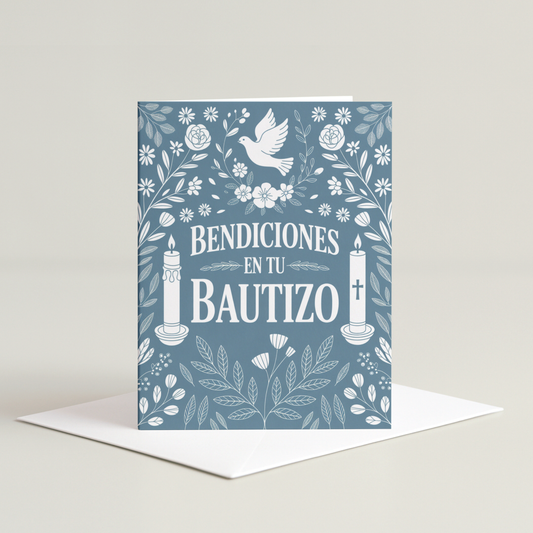 Blue Bautizo Card