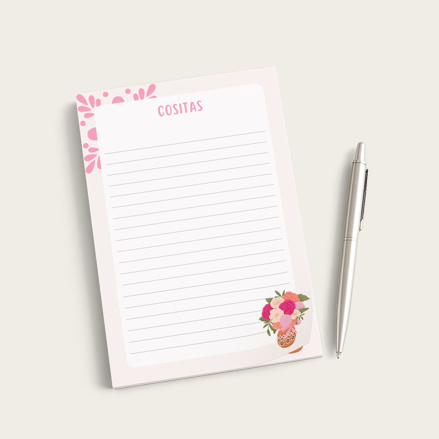Pink Barro Vase Notepad