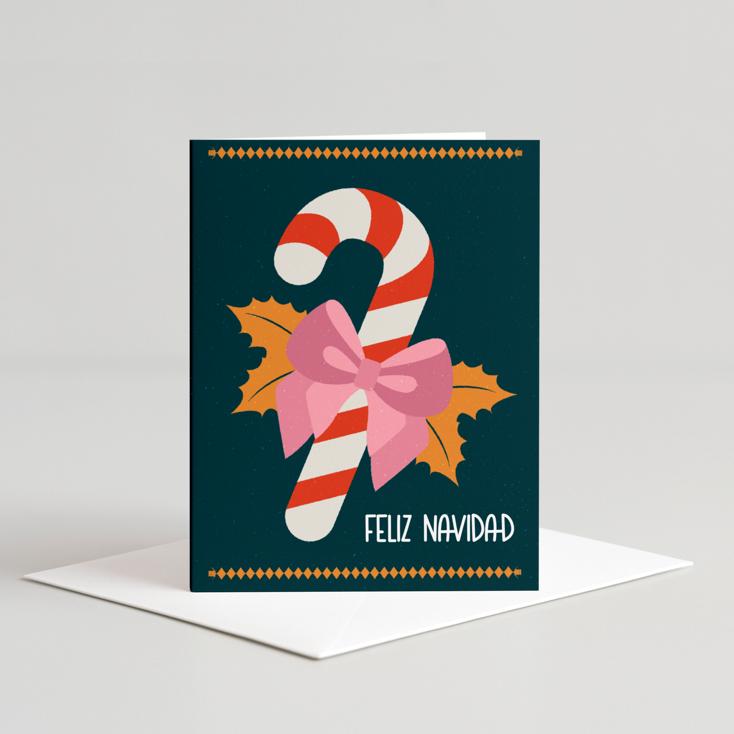 Feliz Navidad Candy Cane Card