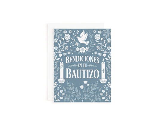 Blue Bautizo Card