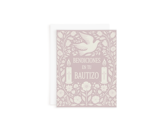 Pink Bautizo Card