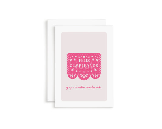 Pink Feliz Cumpleaños Greeting Card