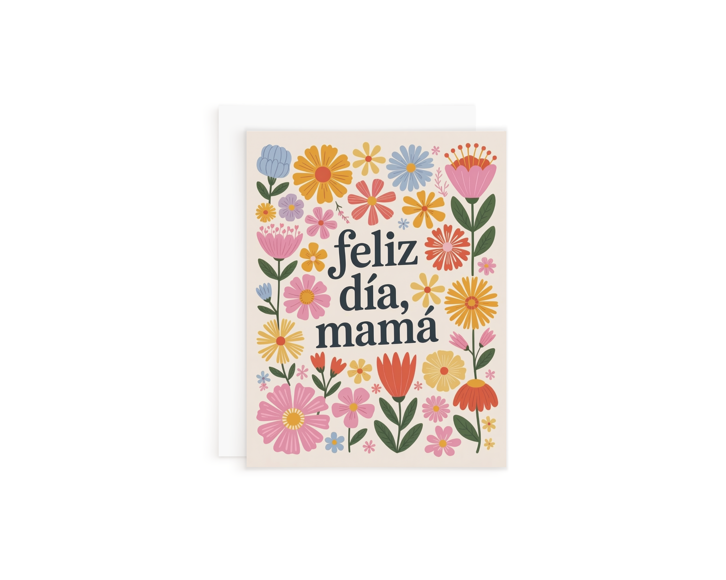 Retro Flowers Mamá Card