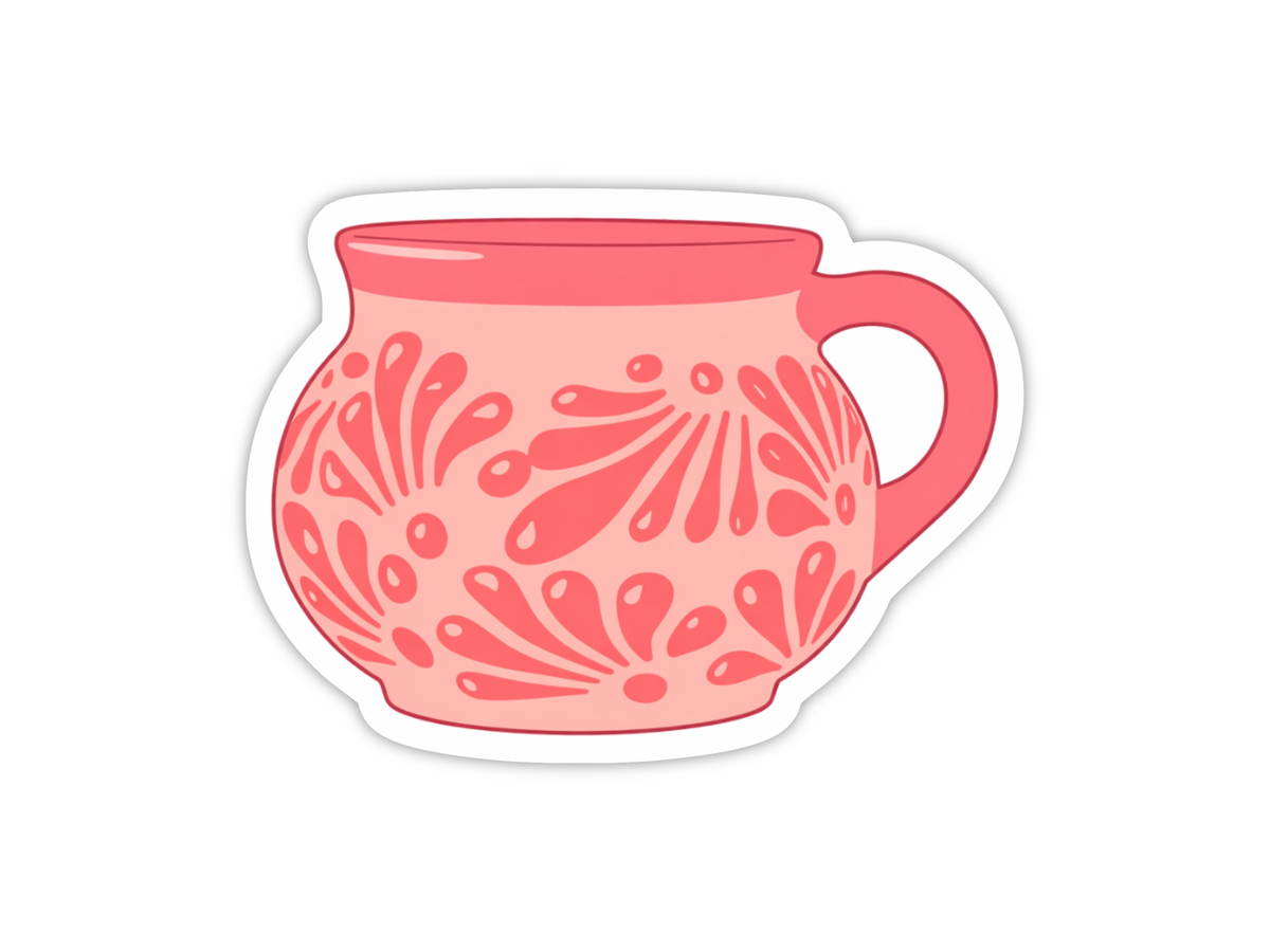 Pink Talavera Mug Sticker