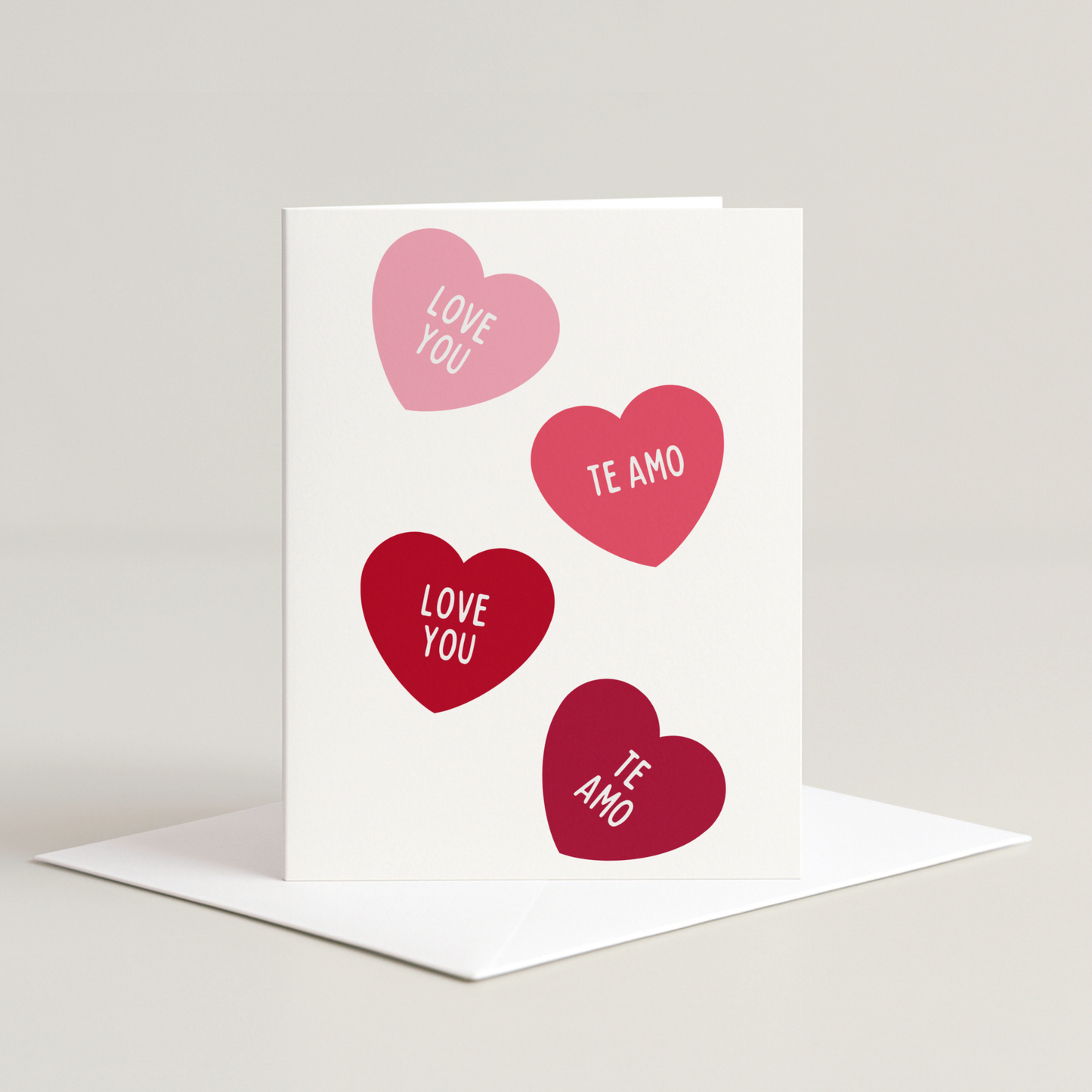 Te Amo Hearts Greeting Card