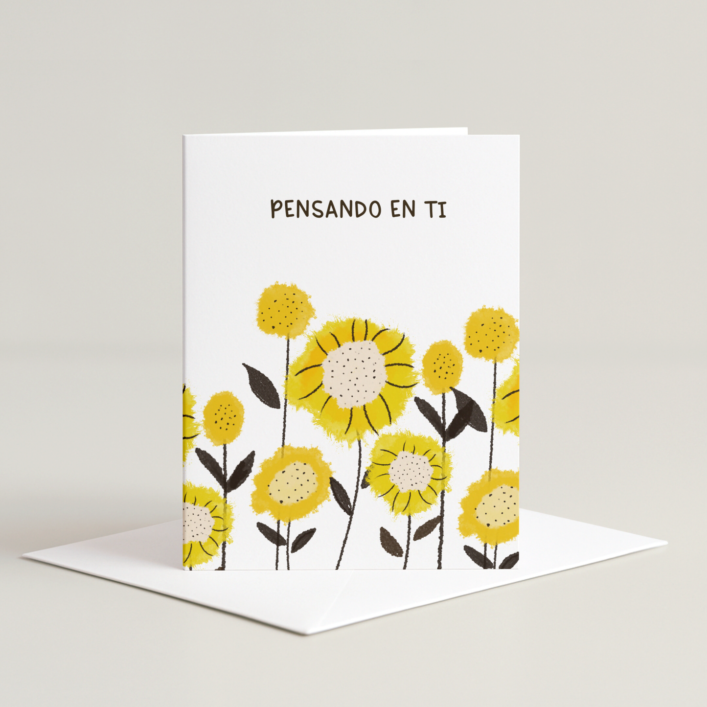 Yellow Pensando En Ti Card