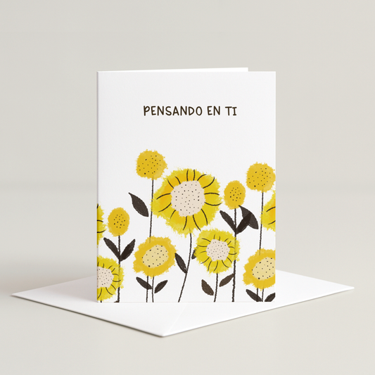 Yellow Pensando En Ti Card
