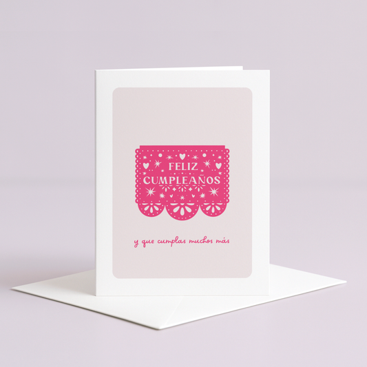 Pink Feliz Cumpleaños Greeting Card