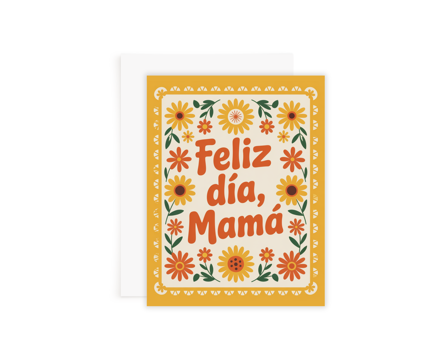 Yellow Papel Picado Mamá Card
