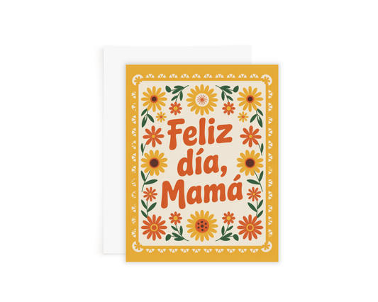 Yellow Papel Picado Mamá Card
