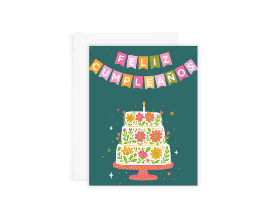 Floral Cake Birthday Card